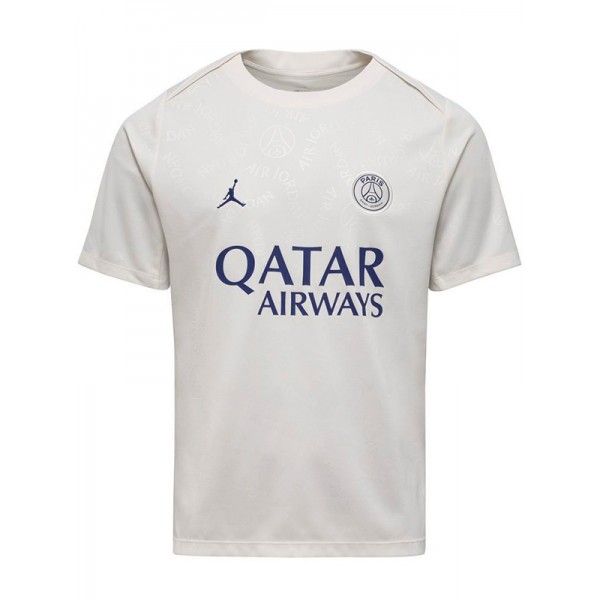 Jordan Paris Saint-Germain pré-match maillot spécial blanc uniforme de football adulte hommes entraînement vêtements de sport kit de football haut chemise 2025-2026
